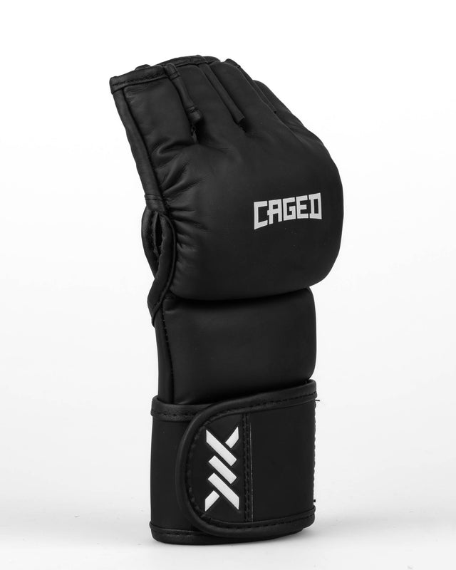 Caged MMA-Handschuhe Shadow – Matt Schwarz/Weiß