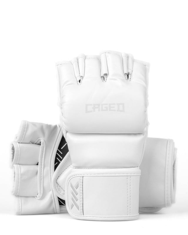 Guantes de MMA Caged Shadow – Blanco/Blanco