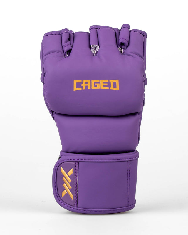 Caged MMA Gloves Shadow - Purple/Gold