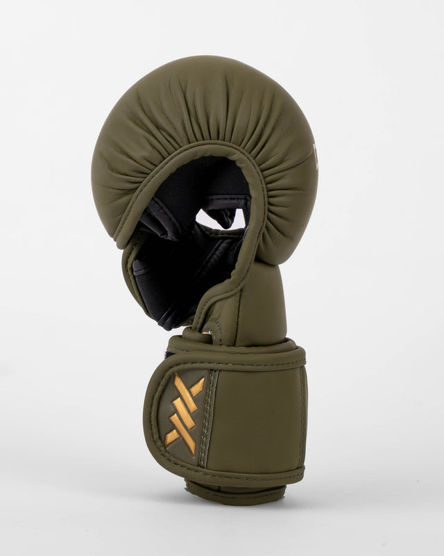 Guantes de sparring MMA Caged Shadow – Caqui/Oro