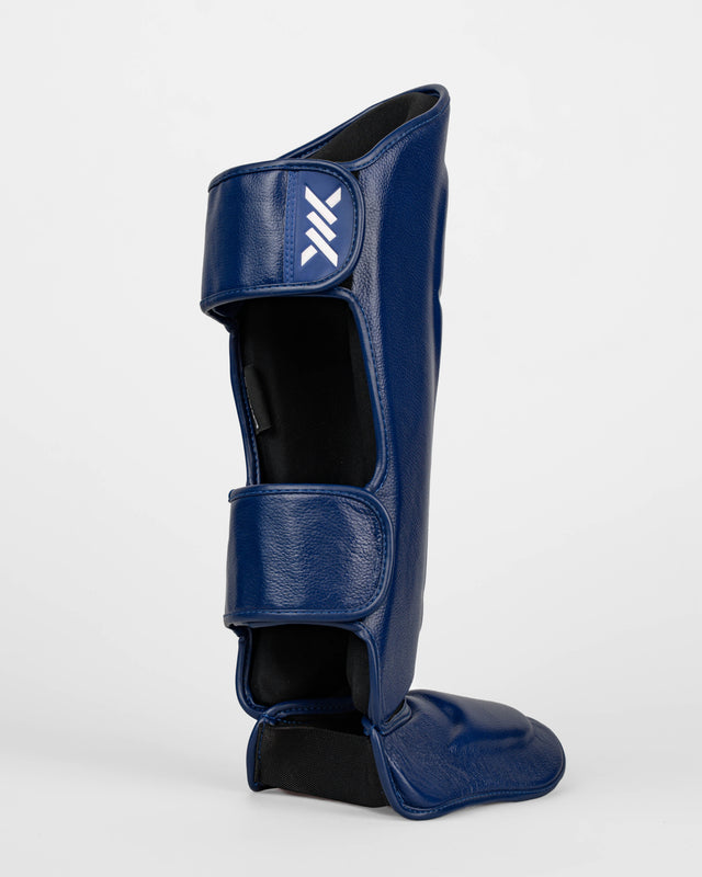 Caged Shin Guards 'X' Series - Navy Blue/White