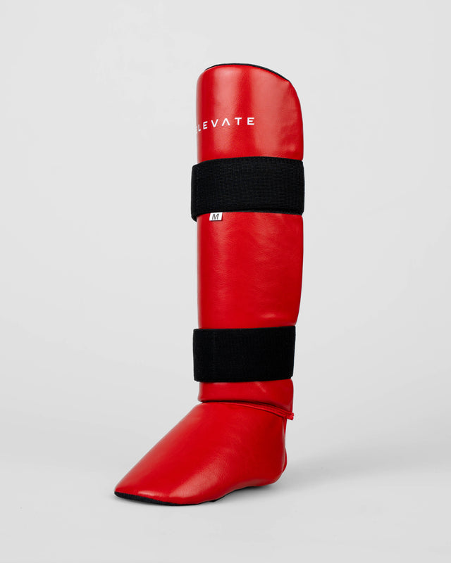 Espinilleras Elevate Prime – Rojo