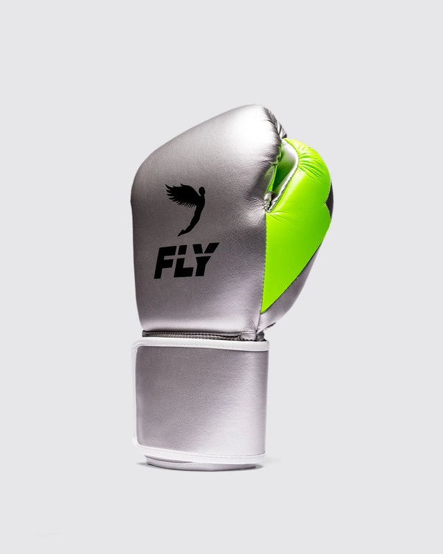 Guantoni da boxe Fly Superloop Pro X 2 – Argento/Verde neon