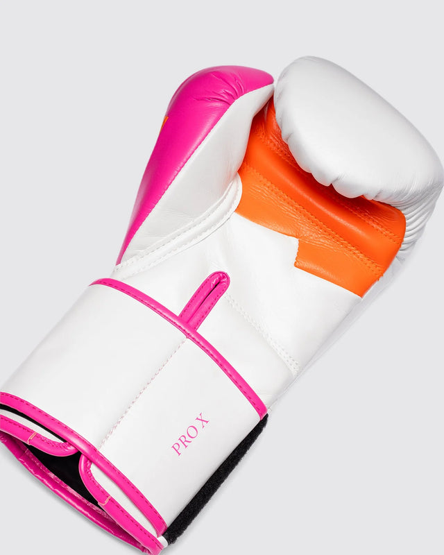 Guantes de boxeo Fly Superloop Pro X 2 – Blanco/Rosa/Naranja