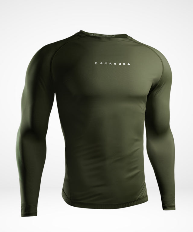 Rashguard Hayabusa Core Manga Larga – Verde Oscuro