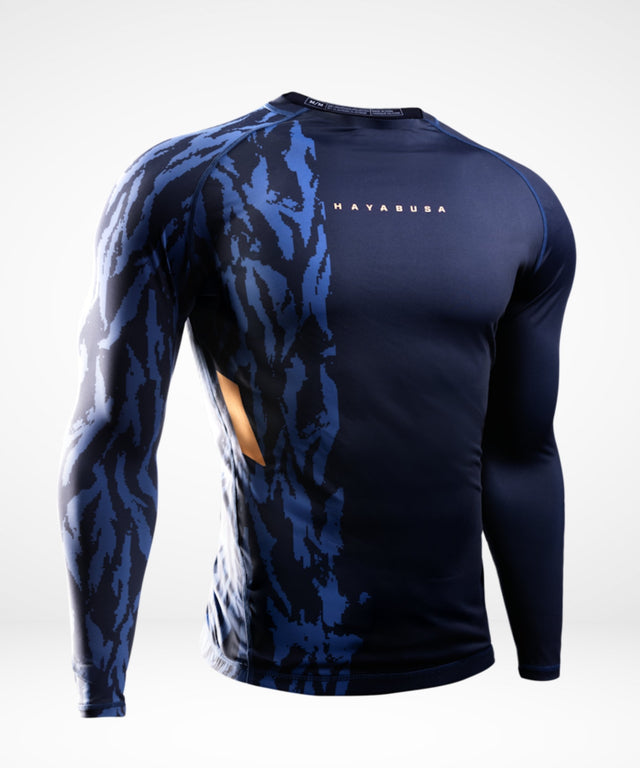 Rashguard Hayabusa Apex Manga Larga – Azul Oscuro