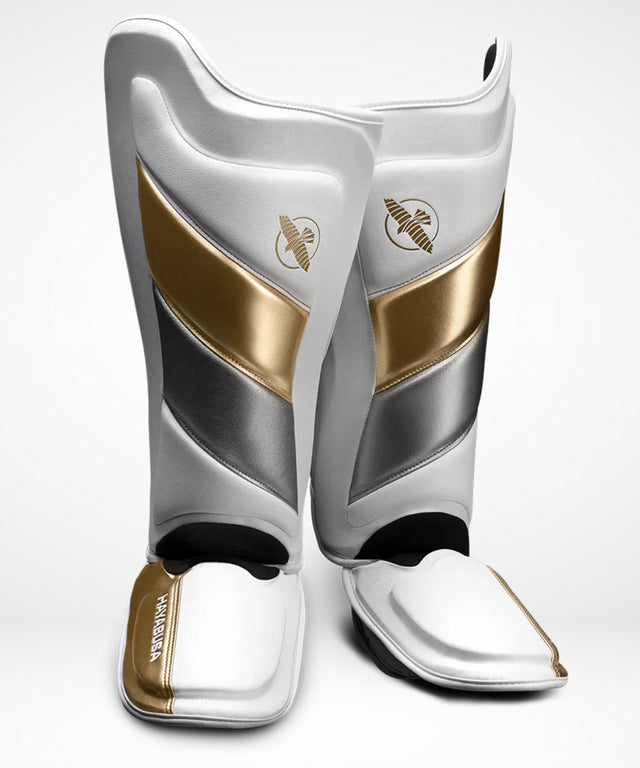Hayabusa Shin Guards T3 – White/Gold
