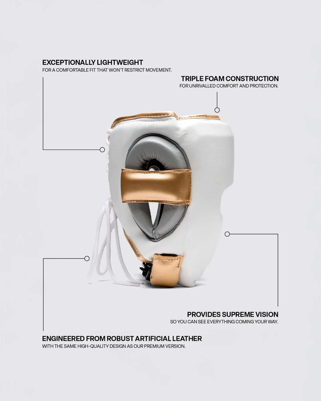 Fly Knight X Kopfschutz – Weiß/Grau/Gold