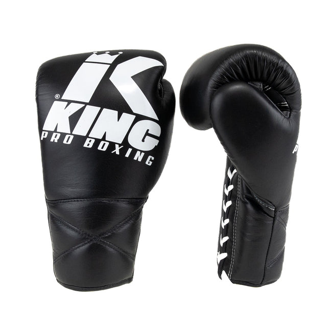 Guantoni da boxe King Pro Boxing XK con allacciatura – Nero/Bianco