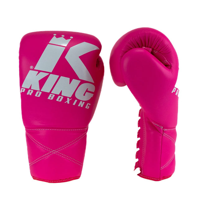 King Pro Boxing Boxhandschuhe XK mit Schnürverschluss – Rosa/Weiß