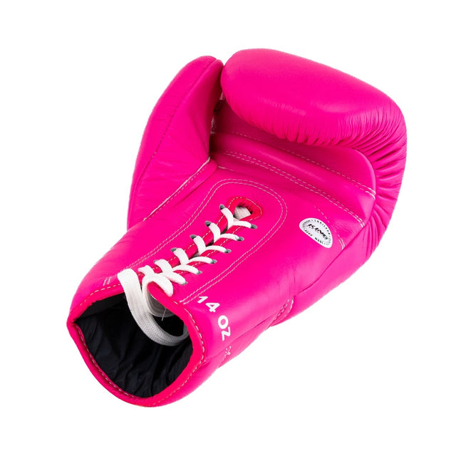 King Pro Boxing Boxhandschuhe XK mit Schnürverschluss – Rosa/Weiß