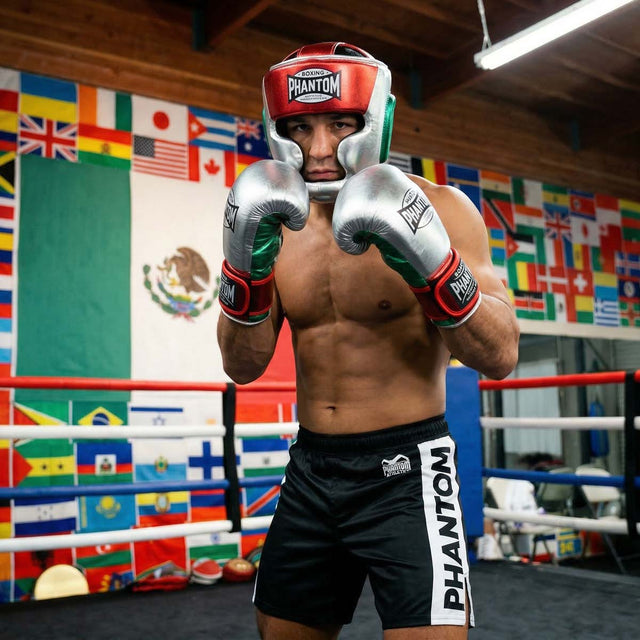 Luvas de boxe Phantom Athletics Mexico – Preto/Verde/Vermelho