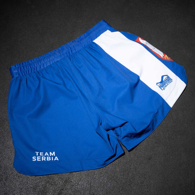 Shorts de MMA Phantom Athletics Fusion-R Team Serbia – Rouge/Blanc/Bleu