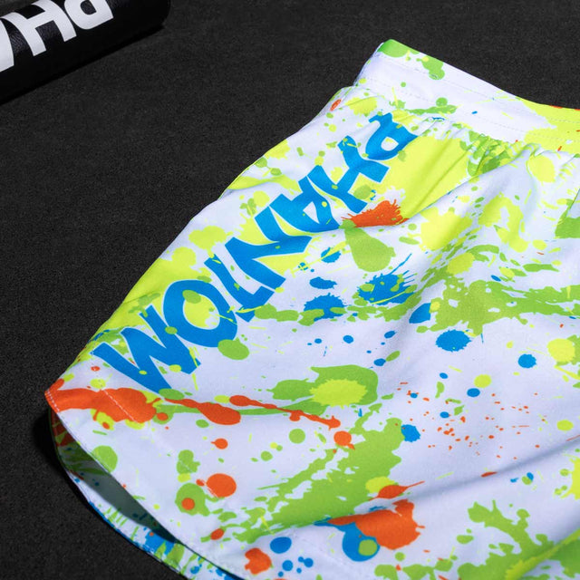 Phantom Athletics MMA Shorts Fusion Splatter – White/Neon
