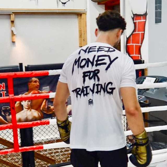 T-shirt d'entraînement Phantom Athletics EVO Need Money For Training – Blanc