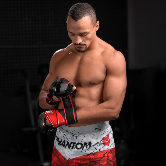 Guanti MMA Phantom Athletics Raider – Rosso/Nero Camo