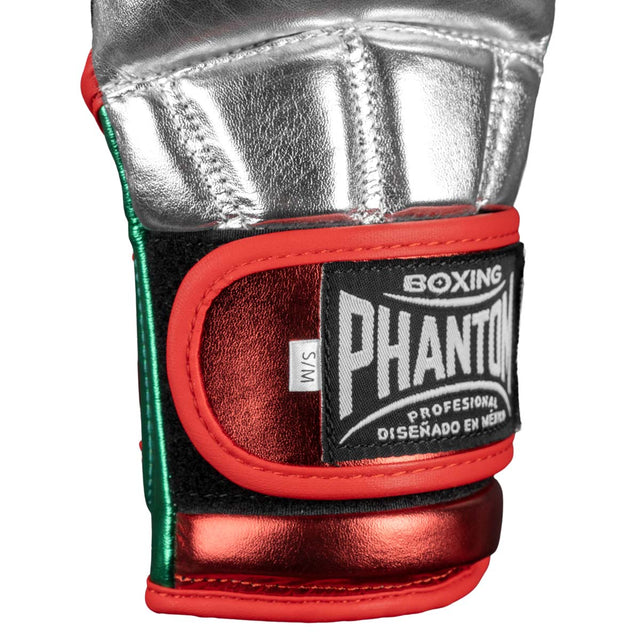 Gants de MMA Phantom Athletics Mexico – Argent/Vert/Rouge