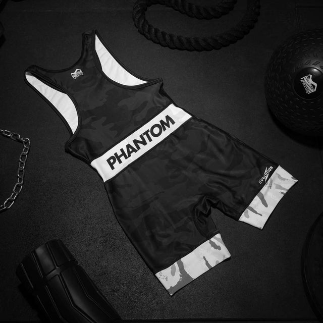 Débardeur de lutte Phantom Athletics Warfare – Noir/Camouflage d'hiver
