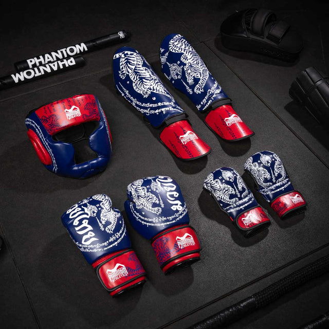 Protège-tibias Phantom Athletics Muay Thai – Bleu