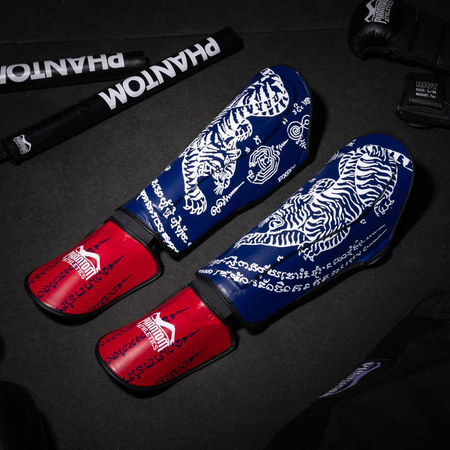 Protège-tibias Phantom Athletics Muay Thai – Bleu