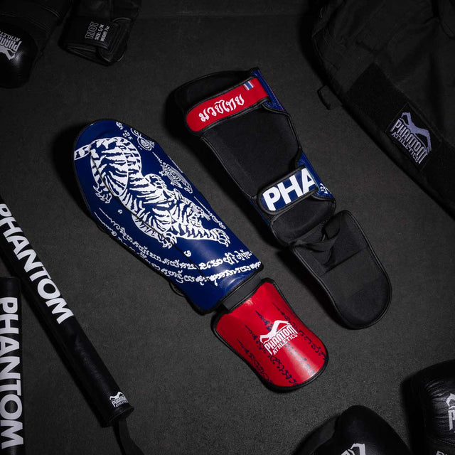 Protège-tibias Phantom Athletics Muay Thai – Bleu