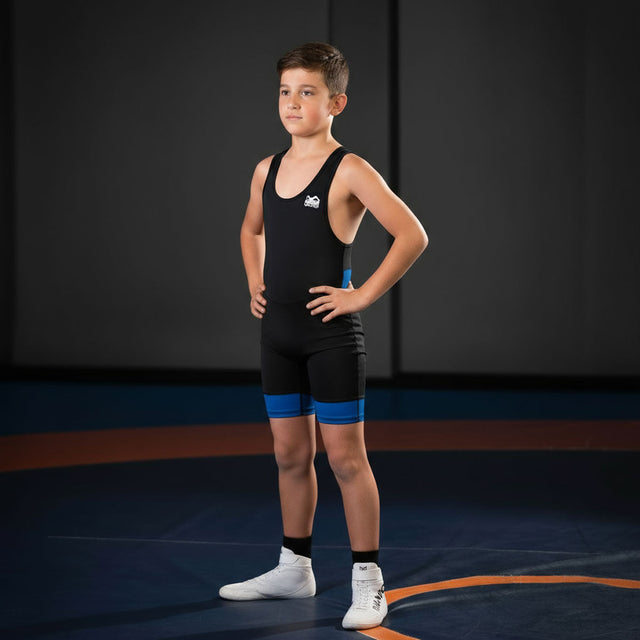 Uniforme de lucha Phantom Athletics Storm Niños - Negro/Rojo/Negro/Azul