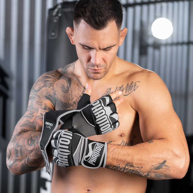 Bende da boxe Phantom Athletics Impact Neopreen Gel – Nero/Grigio