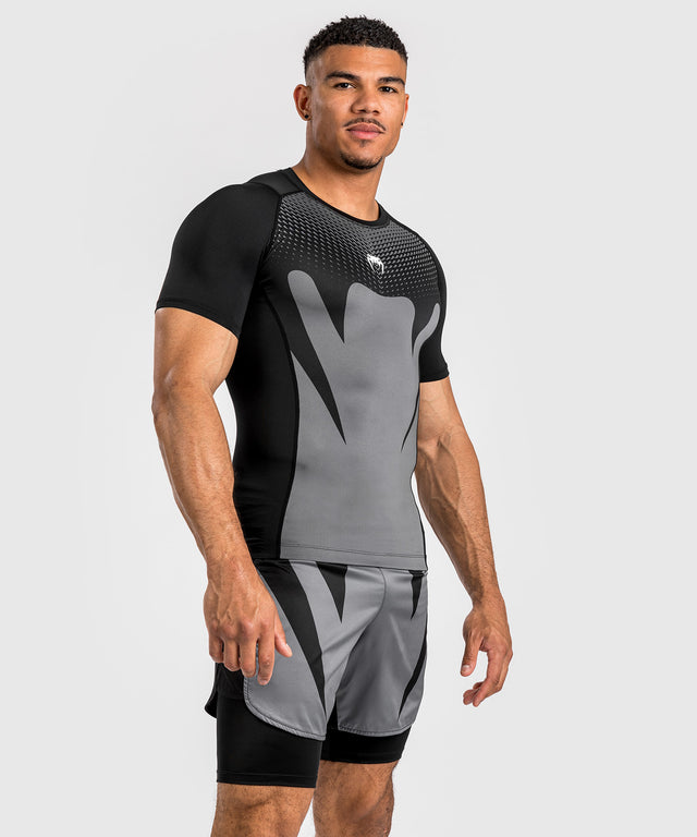 Rashguard Venum Attack – Manches courtes – Noir/Gris