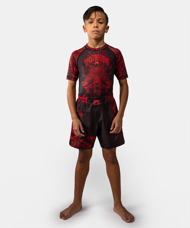 Venum MMA-Shorts Wolf Atak Kinder – Schwarz/Rot