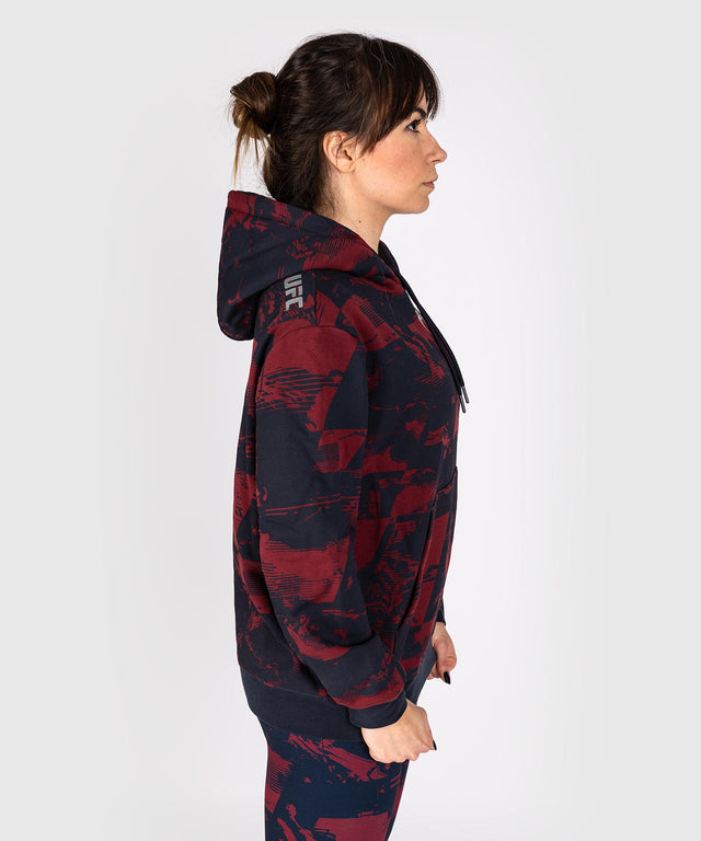 Sudadera con capucha Venum UFC Zenith para mujer – Azul marino/Burdeos/Plata