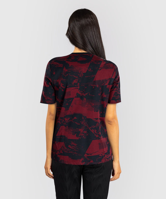 Venum UFC T-Shirt Zenith für Damen – Marineblau/Bordeaux/Silber