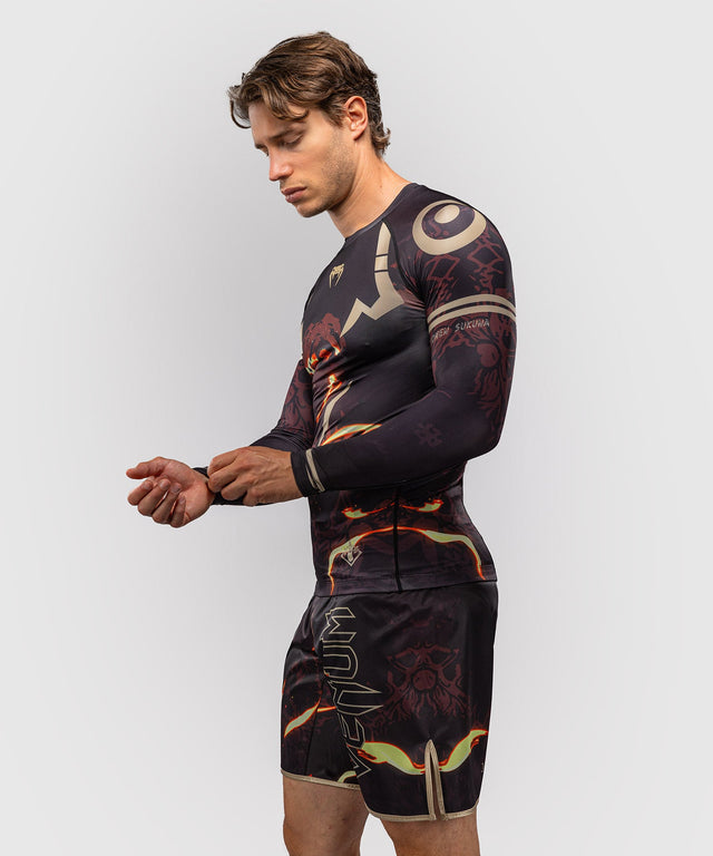Rashguard Venum x Jujutsu Kaisen Sukuna Manches longues – Noir/Beige