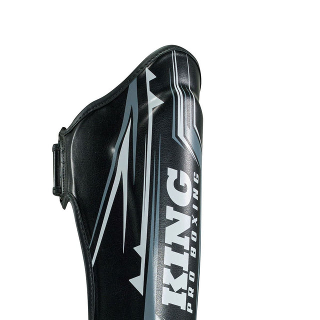 King Pro Boxing Kickboxing Shin Guards Spartan - Black/Gray