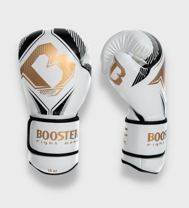Booster Boxhandschuhe Bangkok – Weiß/Schwarz/Gold – Boxhandschuhe