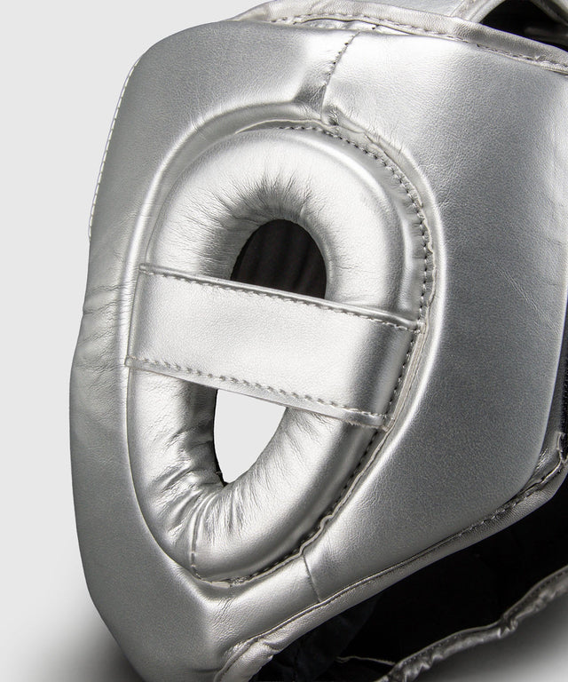 Casco de boxeo Ringhorns Charger – Plata/Negro - cierre