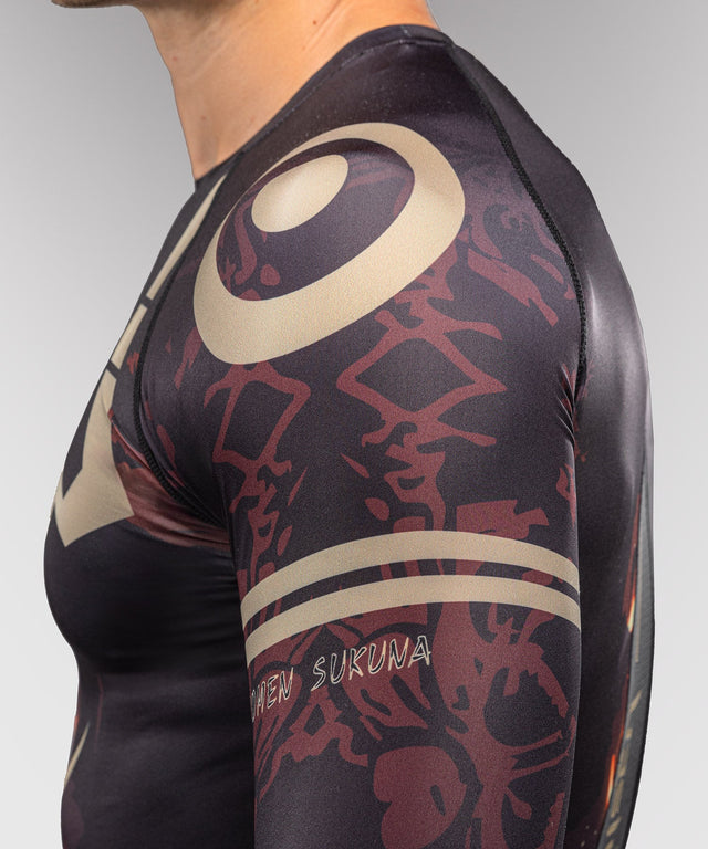 Rashguard Venum x Jujutsu Kaisen Sukuna Manches longues – Noir/Beige