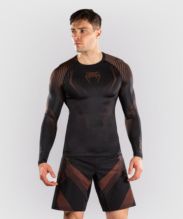 Venum Rashguard No-Gi 6.0 Lange Mouwen - Zwart/Bruin