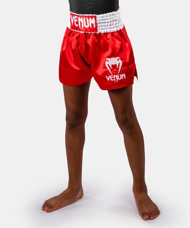 Pantaloncini Muay Thai Venum Classic – Bambini – Rosso fuoco