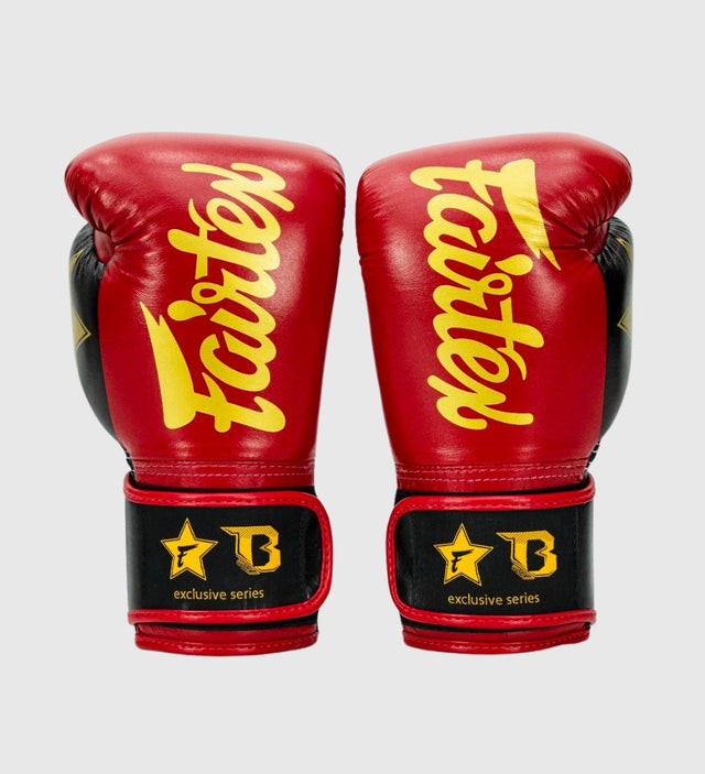 Fairtex Boxhandschuhe FXB V2 – Rot/Schwarz/Gold – Boxhandschuhe