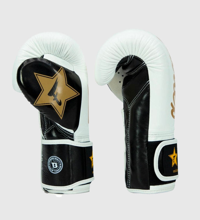 Fairtex (Kick)Bokshandschoenen FXB V2 - Wit/Zwart/Goud - (Kick)Bokshandschoenen