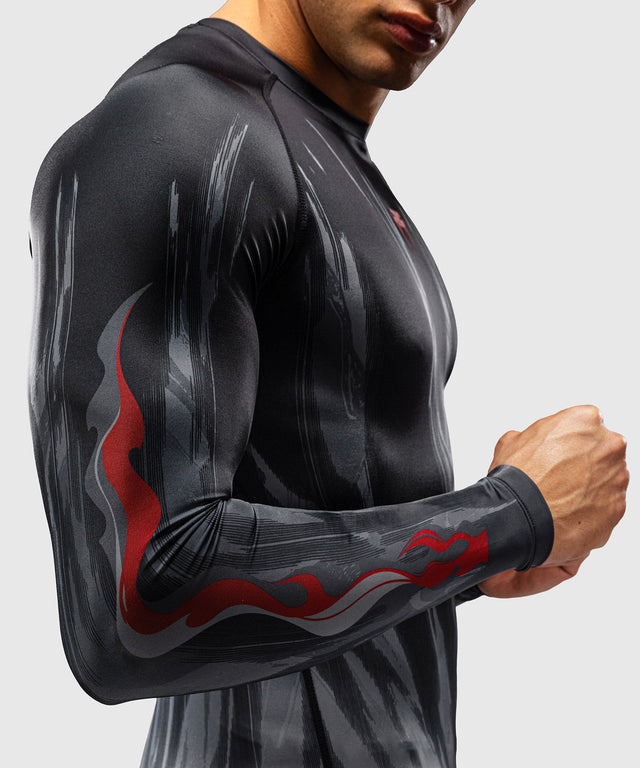 Venum Rashguard Demon Lange Mouwen - Zwart/Grijs