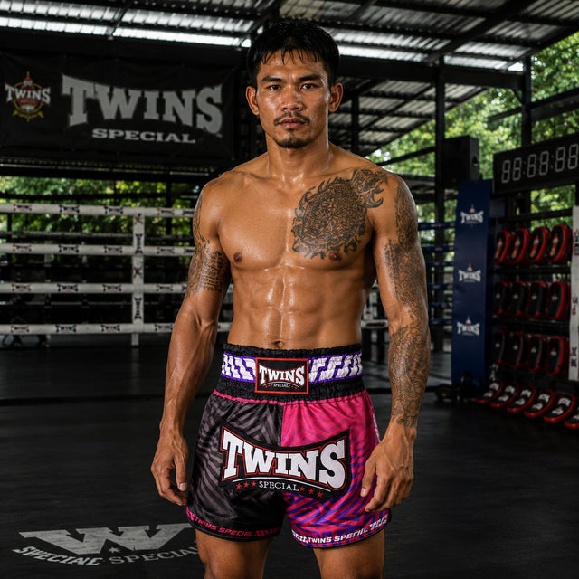 Twins Muay Thai Shorts TTBL Maze – Pink