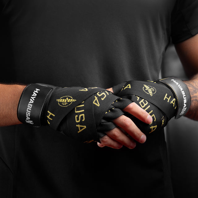 Bende da boxe Hayabusa Deluxe – Nero/Oro