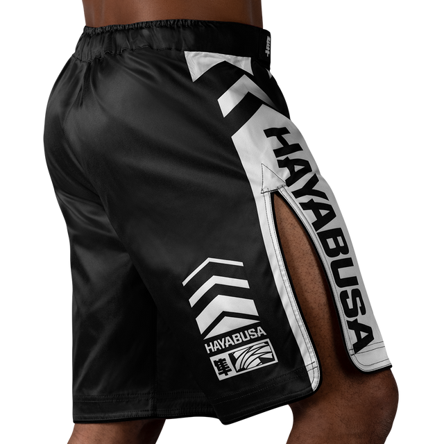 Hayabusa MMA-Shorts Icon Lang – Schwarz/Weiß