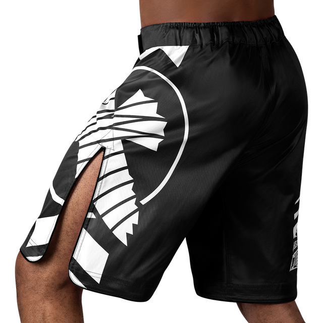 Hayabusa MMA-Shorts Icon Lang – Schwarz/Weiß