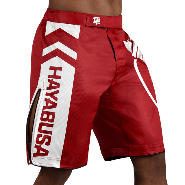 Pantalones de MMA Hayabusa Icon Lang – Rojo/Blanco