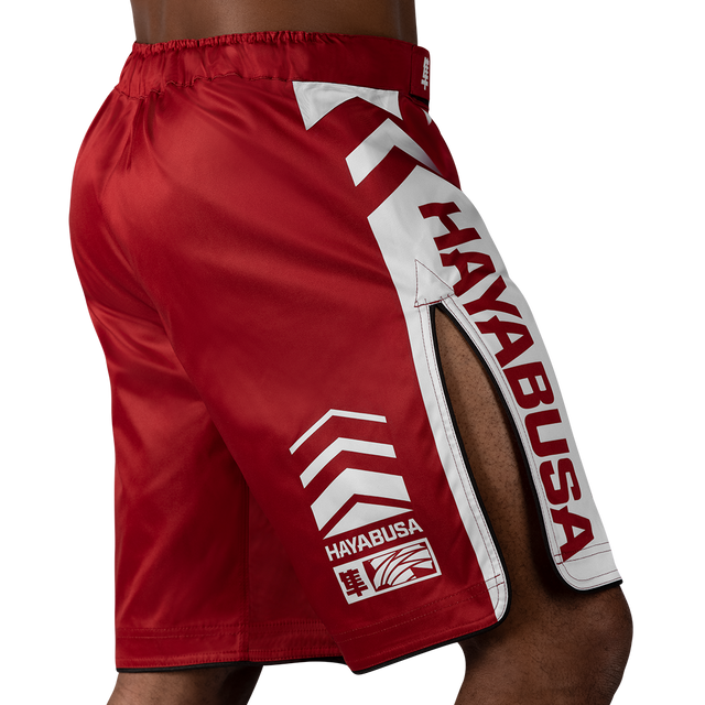 Pantalones de MMA Hayabusa Icon Lang – Rojo/Blanco