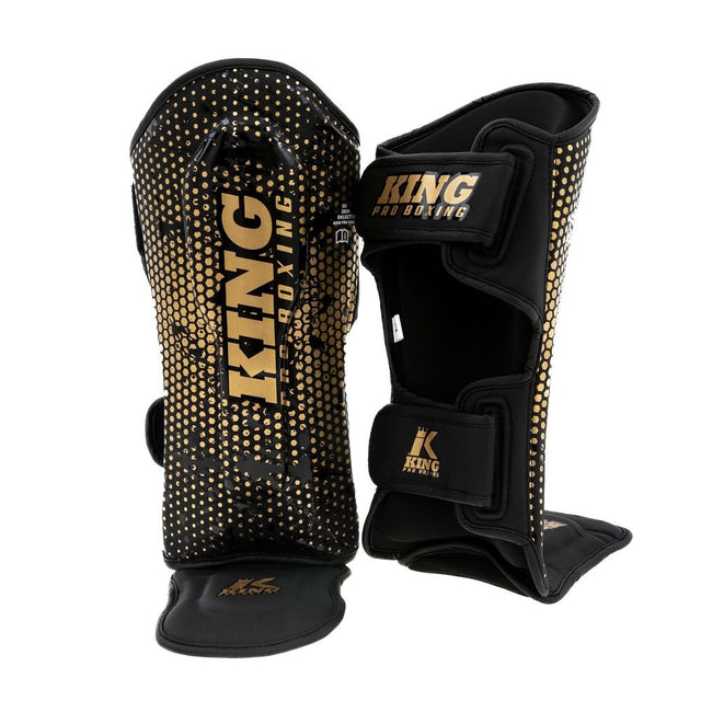 Protège-tibias King Pro Boxing Hexagon Enfant – Noir/Or