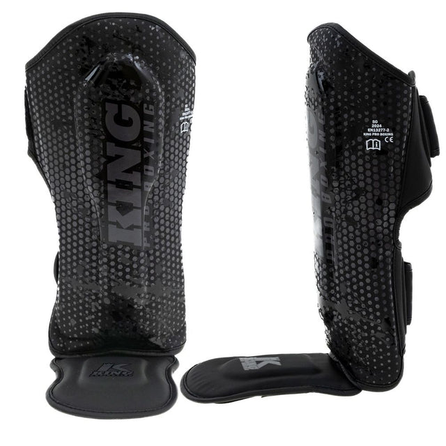 Paratibie da kickboxing King Pro Boxing Hexagon Bambini – Nero/Nero