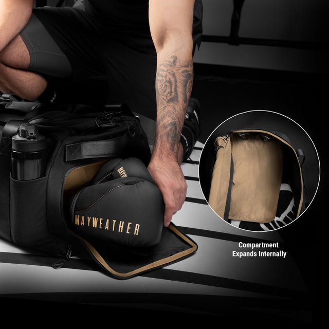 Hayabusa x Mayweather Sporttasche Airstream – Schwarz/Gold